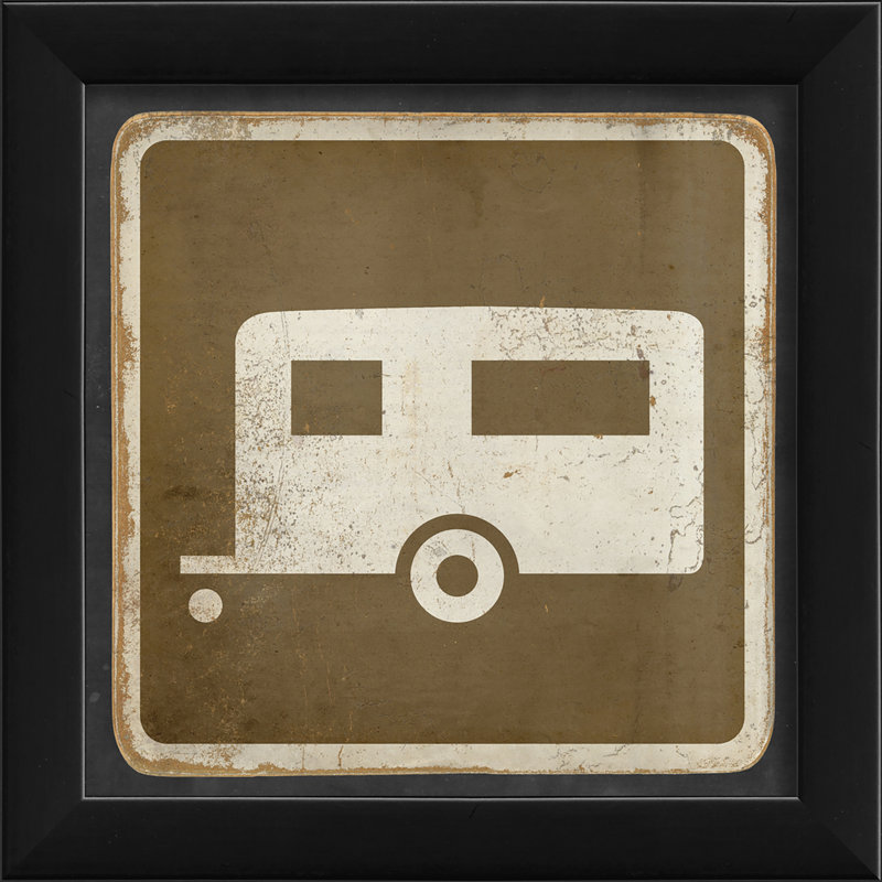 « camper », impression encadrée Sign, Brun