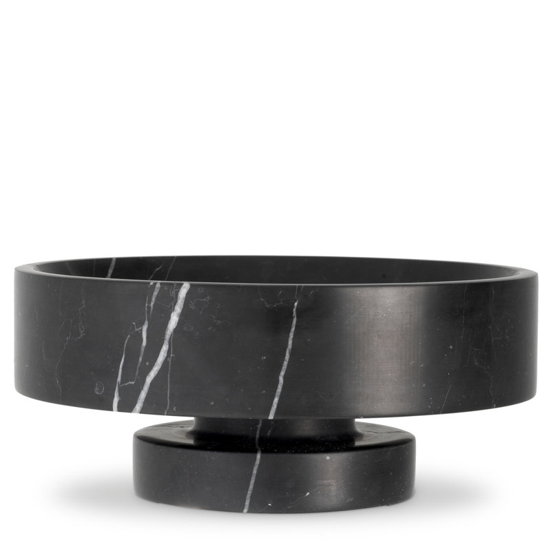 Santiago Marble Decorative Bowl, Honed Black
