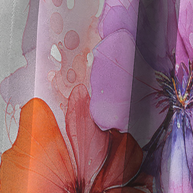 Becontree - Rideau Violets - Rideau occultant à motif floral - 1 panneau, L 52 po x L 90 po