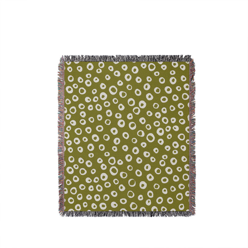 Jeté en coton Tanta, Chartreuse, 50 x 60
