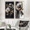 " Grey Gold Flower Bouquet IV " 2 - Pieces