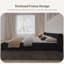 Base de lit tapissier Chenille, lit plateforme avec tête de lit à oreilles-446614102-458068669