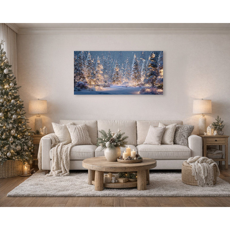 «Enchanted Winter Lights», art mural sur toile, H 27,5 po x l 55 po
