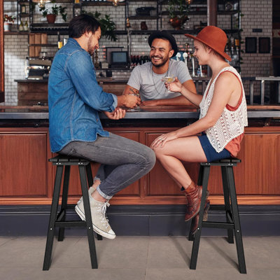 Patio Bar Stool, Outdoor Bar Chairs With Footrest by Arlmont & Co.
