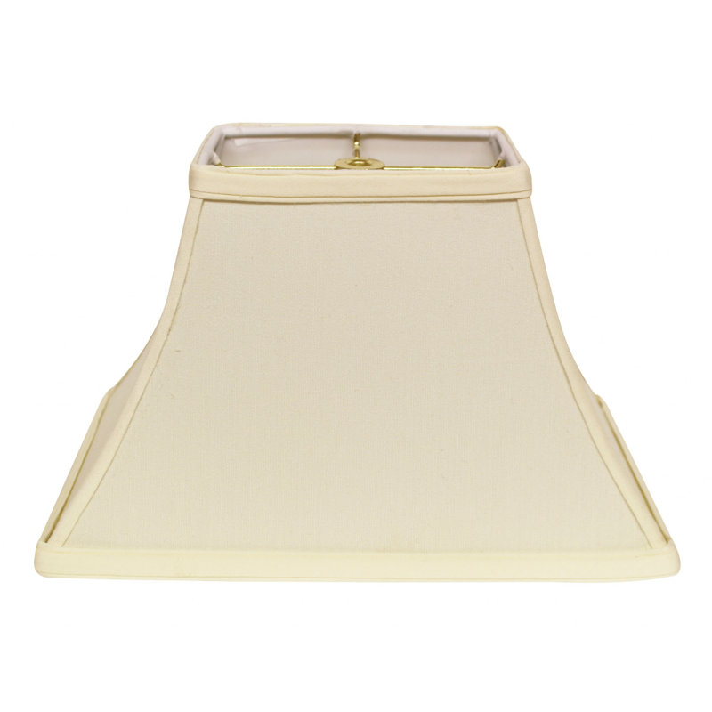 Abat-jour rectangulaire en shantung 12 po noir avec doublure blanche, H 9 po x l 14 po x P 9 po, Ivoire ivoire
