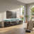 Aghancrossy 76.3" Modern TV Stand with LED Lighting, High Gloss Finish, Media Storage-1795598153