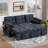 Modern Pull-Out Sofa Bed With Hidden Storage & Built-In Side Table, Convertible Sleeper Couch With Tufted Cushions-119966360