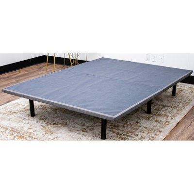 Base plateforme simple tapissier Twin Xl X Series - look moderne, hauteurs réglables de 4 po à 8 po, capacité de charge de 1000 lb, tissu gris, acier, cadre gris articulé pliable, structure en acier à pieds, articulé, facile