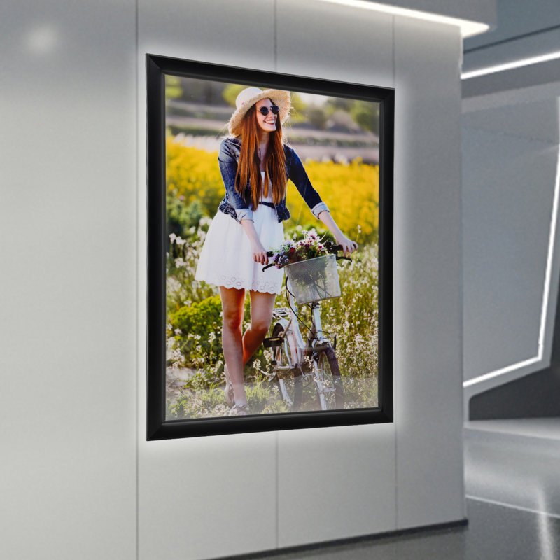 Adrielys LED Backlit Movie Poster Art Picture Frame, Black, 33" x 24"