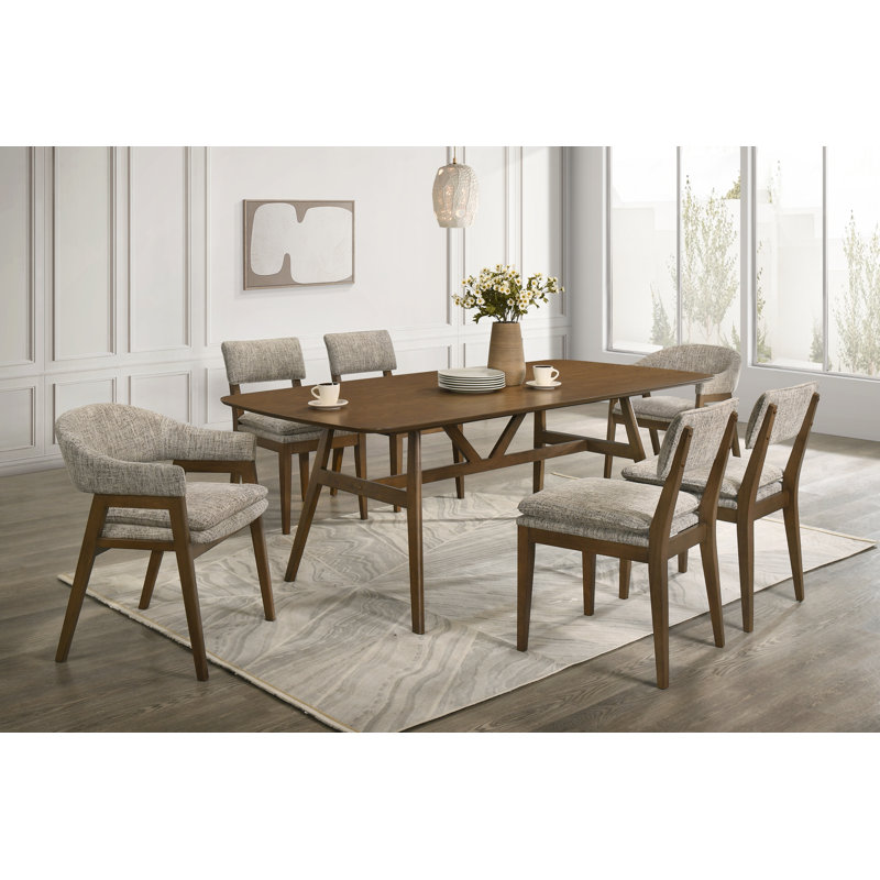 Table de salle à manger rectangulaire en bois 7 pièces Collinsworth