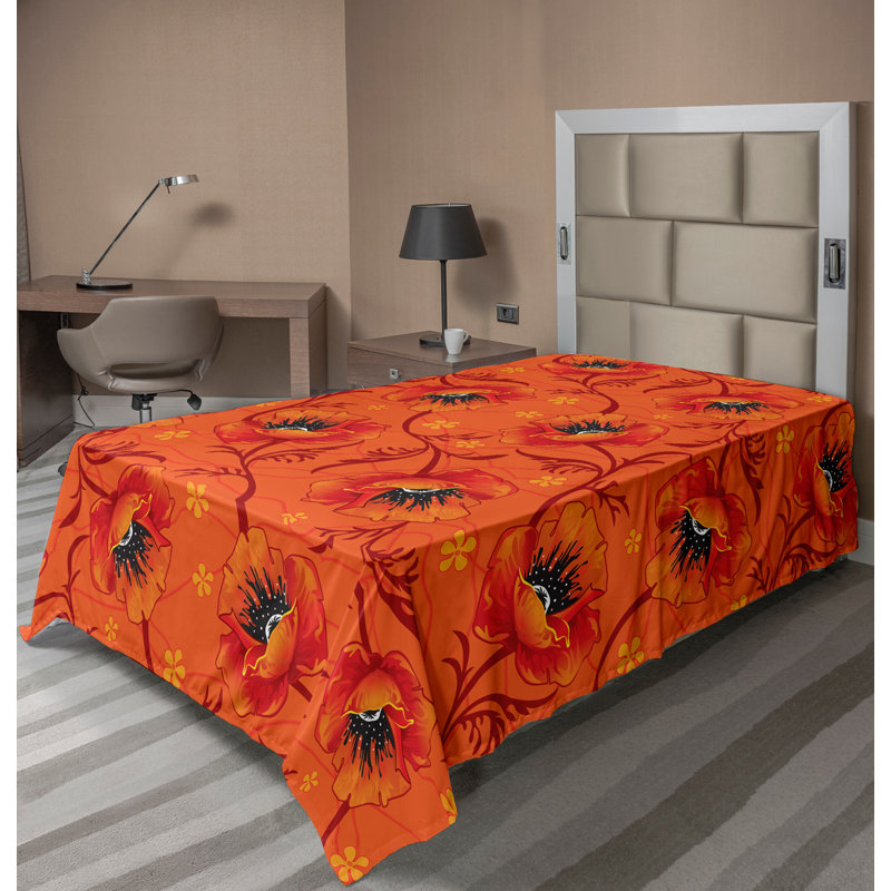 Ambesonne Nature Top Flat Sheet Glisten Fish Sunlight King Blue Purple White, Drap plat pour lit simple