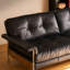 Black Straight-Line Retro Mid-Century Sofa