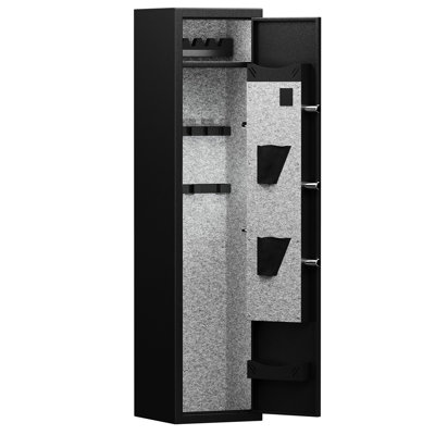 And Box - Casier en acier avec code d'accès rapide, tablette amovible, supports réglables et coffre-fort de mise à niveau pour fusils à fusils, fonction en métal, cloison amovible, 2 fonctions de protection