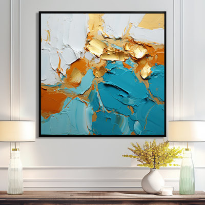 Sunshine On The Waves Light - Abstract Modern Waves Wall Art Living Room