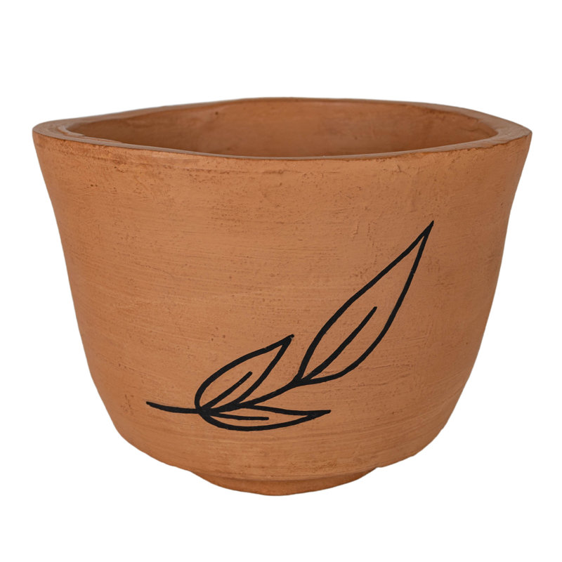 Pot de fleurs en terre cuite Leaf