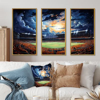 Night Match Stadium Under The Floodlight IV - Ensemble de décorations murales Stades