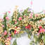 Couronne florale artificielle de 24 po en grappe de verdure, de baies, de fleurs sauvages et de marguerites pour la porte d'entrée