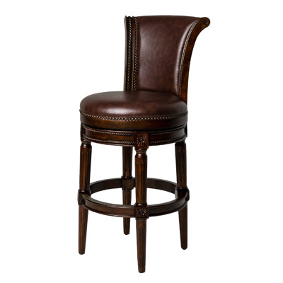 Maven Lane Pullman Stool with Faux Leather Upholstery