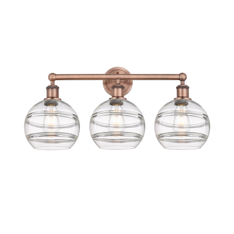 Bienes 3 - Light Dimmable Vanity Light, Clear, Antique Copper