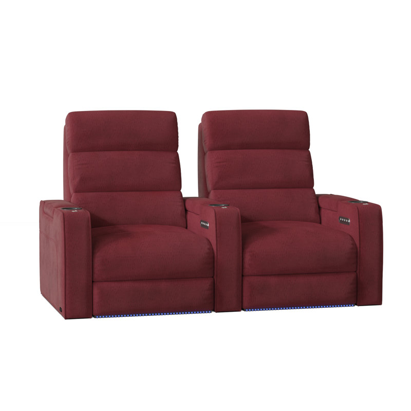 Rangée de sièges de cinéma maison Lerman (rangée de 2), Sangria Smartsuede