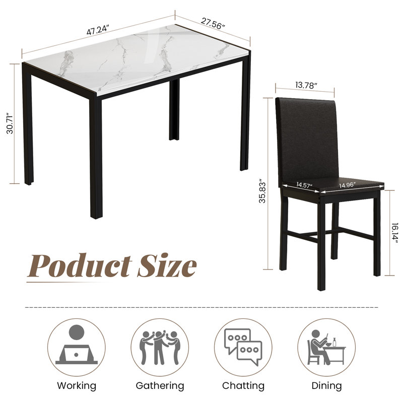 Ensemble repas pour 4 personnes Saulo, Blanc