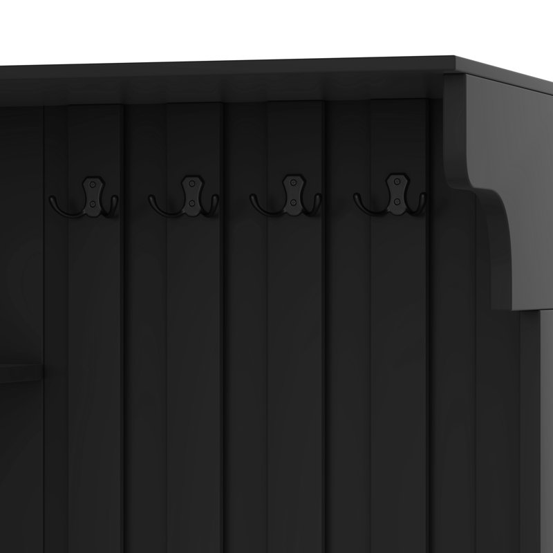 Multi-Functional Combination Hall Tree With Storage, Black