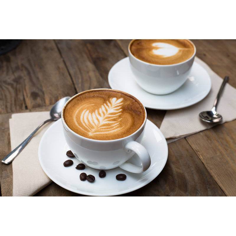 Cup Of Hot Latte by Nutnarin - Wrapped Canvas Print, 30cm H x 46cm W