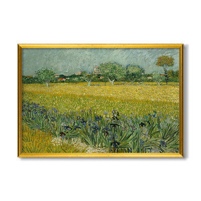 Field with Irises near Arles, 1888-Vincent van Gogh-Custom Framed Canvas