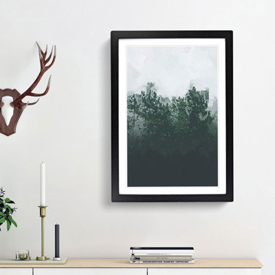 Snowing upon the Trees in Abstract - Picture Frame Graphic Art Print