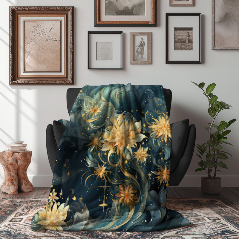 Couverture rétro Vintage Cosmic Serenity, l 50 po x L 60 po