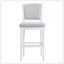 Tabouret 31 "à hauteur de bar blanc avec siège et dossier rembourrés gris, 1 pièce-1633483043-1633483053