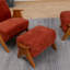 Upholstered Armchair with Footstool-311584150