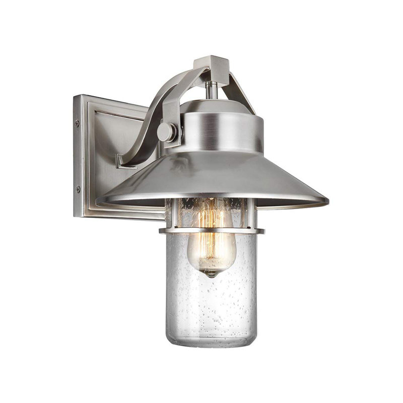 Bergamo Chrome Outdoor Wall Lantern, 34.4cm H x 26.7cm W
