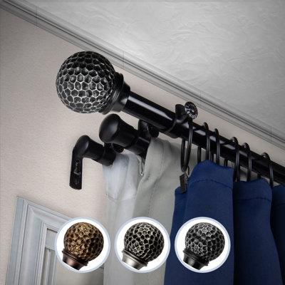 Alfretta Steel Adjustable Triple Curtain Rod