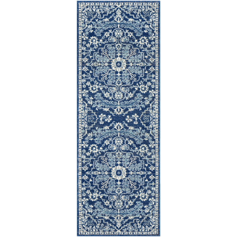 Tapis à motif oriental Hillsby, Tapis de couloir 2 pi 7 po x 7 pi 3 po