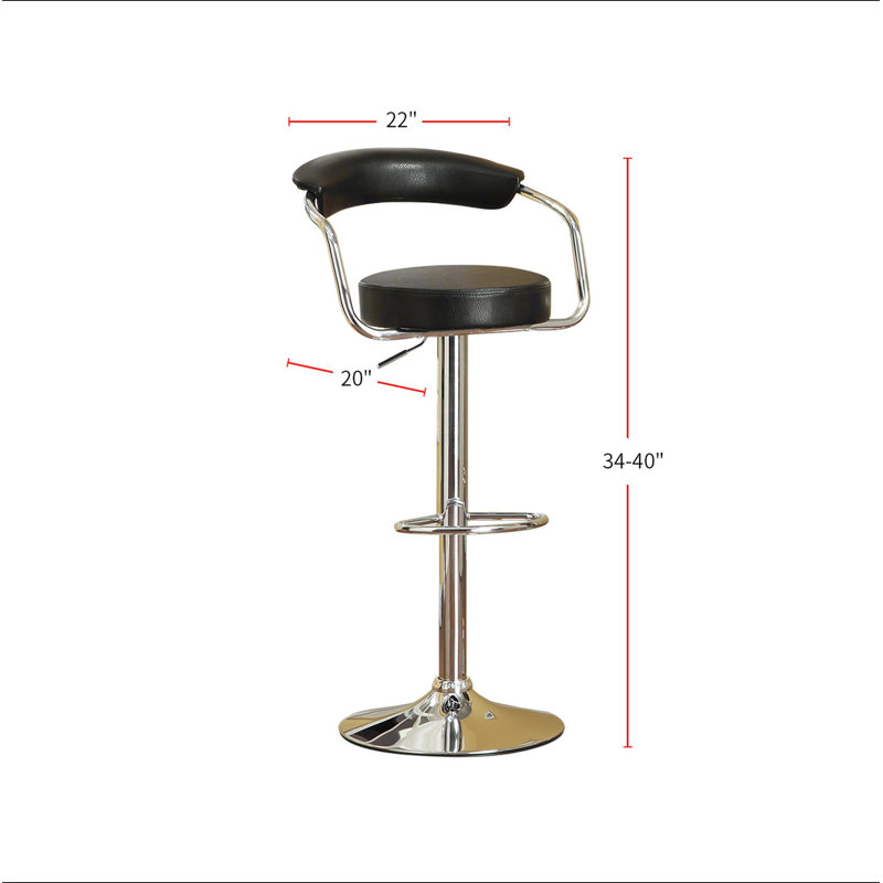Ensemble de 2 tabourets de bar en similicuir noir