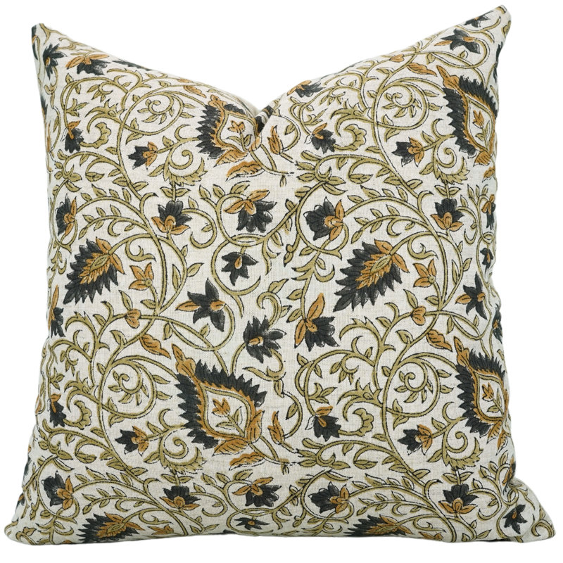 Housse de coussin en coton Floral, H 12 po x l 20 po, Rectangulaire