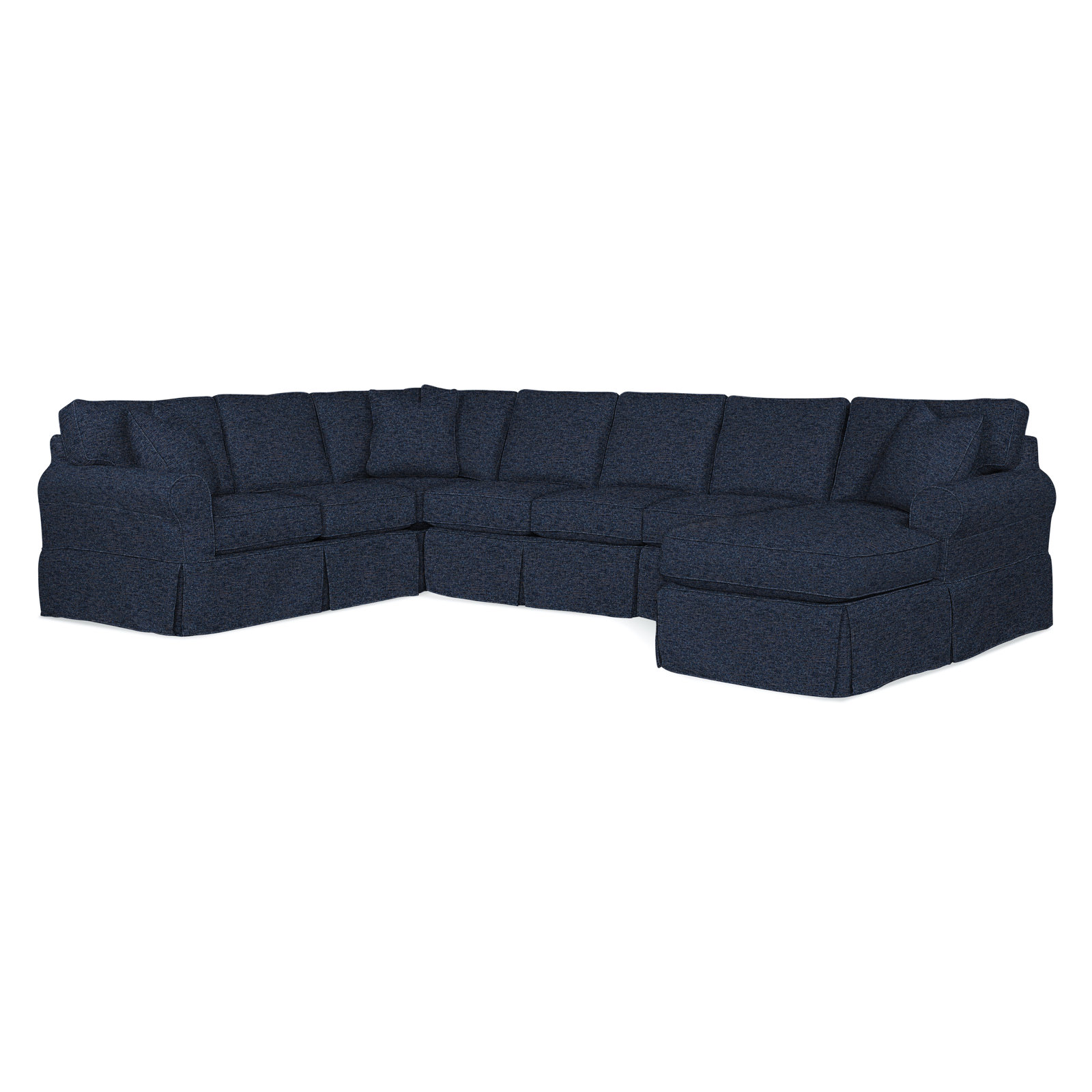 Bedford Upholstered Chaise Sectional, Left Hand Facing, Basic Navy; 0317-61