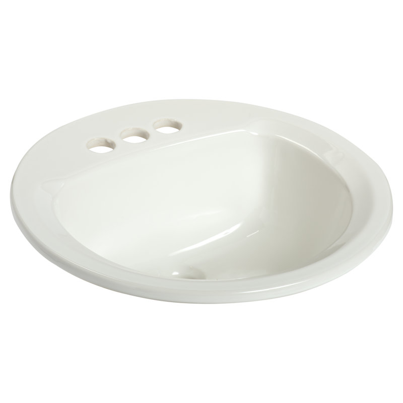Mansfield Plumbing Products Maverick I 19 " Vitreous China Circular Bathroom Sink and Overflow Hole, 4" Centerset
