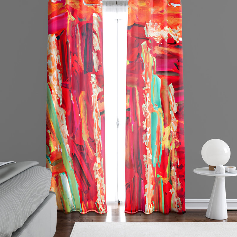 Paire de rideaux semi-transparents en polyester Annakiya, L 20 po x L 61 po