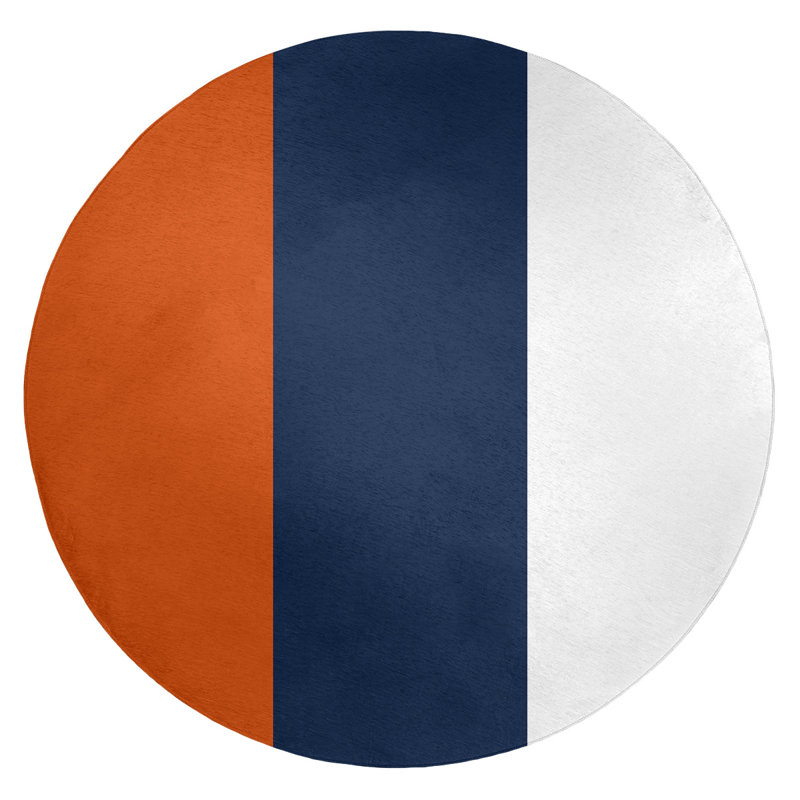 Tapis orange/bleu, Rond 5 pi