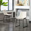 2 chaises en cuir synthétique blanc rétro - siège moulé pour un confort accru, l 18,5 po x P 22,25 po H 31,5 po-371583804