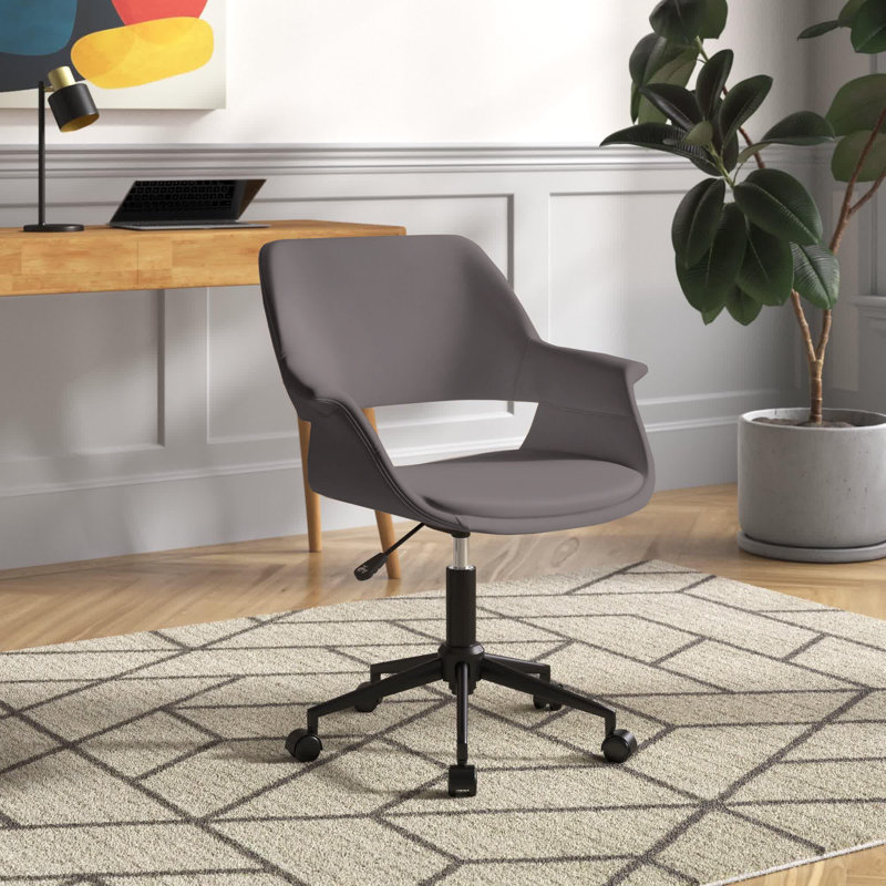 Colette Velvet Office Chair, Grey
