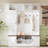 Versatile 3-in-1 Hall Tree with 6 Hooks, Farmhouse Walnut Storage Bench with Adjustable Shelves, 55"W Modern Entryway Coat Rack with Multiple Storage Space for Mudroom, Living Room-336712805