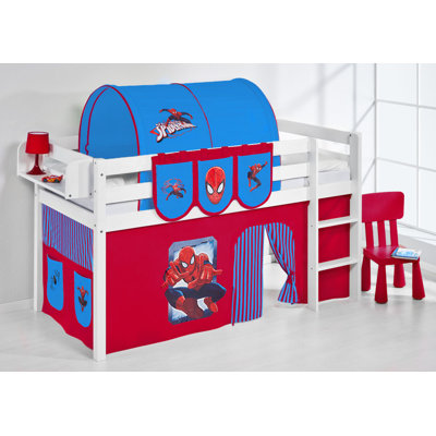 Spiderman Hochbett mit Vorhang