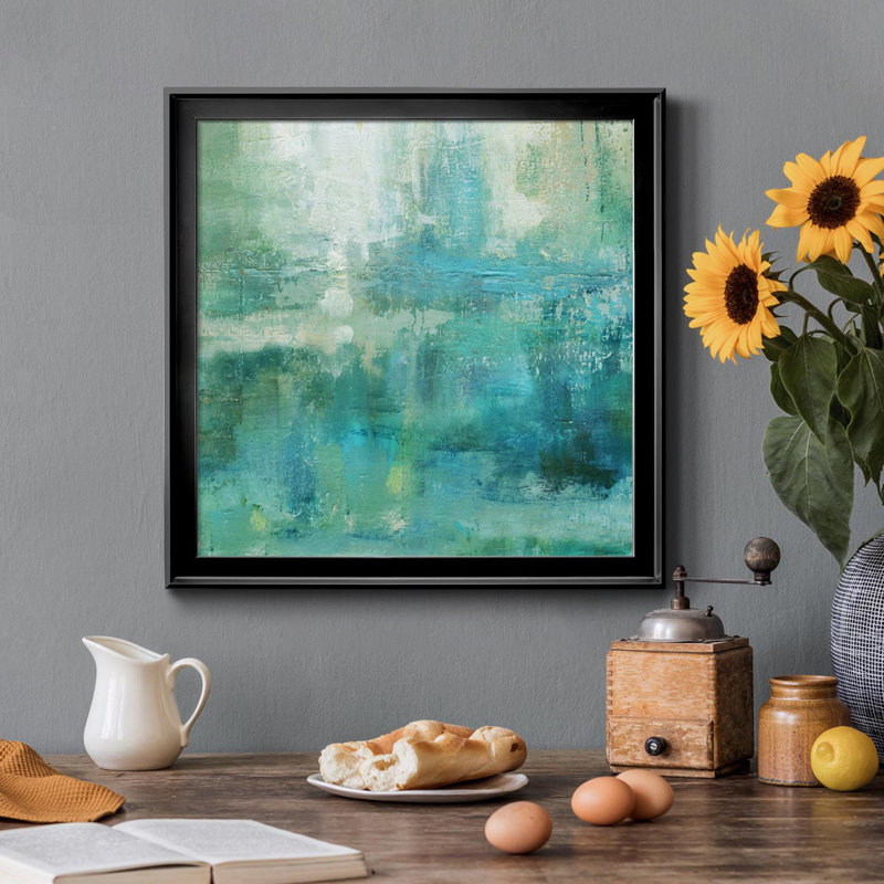 Monet Garden - Single Picture Frame Painting on Canvas, 28" H x 28" W x 1" D, Black