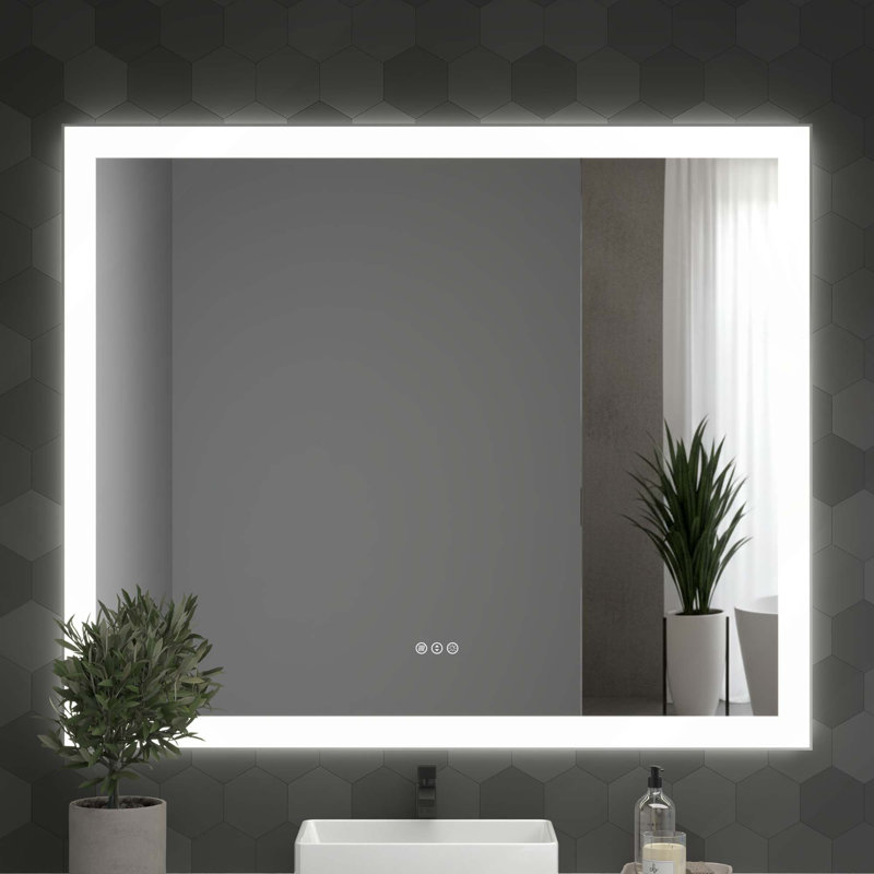 Miroir sans cadre à DEL pour salle de bain
