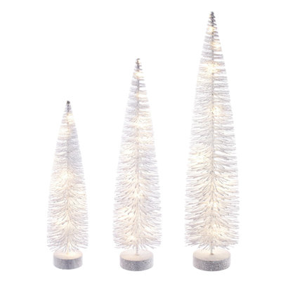  Ensemble d'arbre à brosse à bouteilles blanches de 16 à 20 po à 24 po.