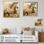 Beige cheval harmonieux pointillisme - imprimé-1194781230-1194781229
