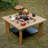 Modern Burlywood Solid Wood Square Coffee Table